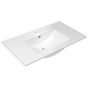 SAPHO SLIM Keramično Kakovostno Umivalo 90x46,5 cm za Pohištvo, Bela