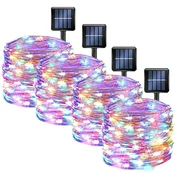 KJB Solarna svetlobna veriga 12 m, 100 LED, večbarvna svetloba, 4 kosi