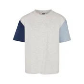 Boys Organic Oversized T-Shirt Colorblock Light Grey