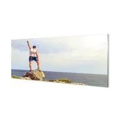 tulup.si Zidna obloga za kuhinju Človek morje nebo 140x70 cm