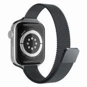 Jekleni pas Techsuit W034 za Apple Watch (38/40/41/42mm) - črn