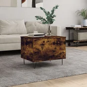 vidaXL Klubska mizica dimljeni hrast 60x44,5x45 cm inženirski les