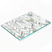 shumee Kaljena večnamenska dekorativna steklena tabla z vzorcem ribje kosti 80x52 cm