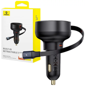 Baseus Car Charger Enjoyment Pro with lightning cable + USB-C , 55W (black)
