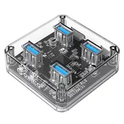Orico USB vozlišče, 4 vhodi, USB 3.0, prozorno (MH4U)