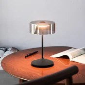 Sigor Namizna svetilka Numotion LED za polnjenje, črna, steklena, IP54, z možnostjo - Dnevna soba/jedilnica - Sodobni - polnočno črna, prozorna - Steklo