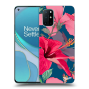 Silikonski črni ovitek za OnePlus 8T - Hibiscus