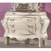 Casa Padrino luxury baroque dresser cream/silver - Handmade chest of drawers with 5 drawers - Luxury bedroom furniture in baroque style - Baroque furniture - Luxury quality - Made in Italy