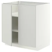 METOD Podni element s policama/2 vrata, bela/Aspudden svetlosiva, 80x60 cm