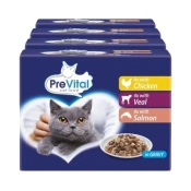 PreVital Macka Konzerva piletina/junetina/losos u umaku 48 x 100 g