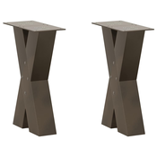Noge za klub stolic u obliku slova X, 2 kom, prirodni celik, 38 x (42-43) cm, celik