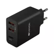 CANYON H-08 Universal 3xUSB AC charger in wall with over-voltage protection 1...