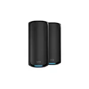 NETGEAR Orbi 970 Series Quad-Band WiFi 7, 2-Pack Quad-band (2.4 GHz / 5 GHz-1 / 5 GHz-2 / 6 GHz) Wi-Fi 6 (802.11ax) Crno 3 Unutarnji