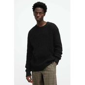 Pamucni pulover AllSaints ILLUND boja: crna, topli