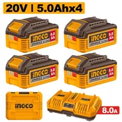 FBCLI20285 BATERIJE 4X5AH + PUNJAC 8A SUPER INGCO