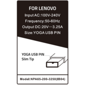 NPA65-200-3250 (IB04) ** Gembird punjac za laptop 65W-20V-3.25A, USB PIN Yellow (810 Alt=IB08)