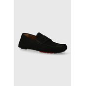 Mokasinke od nubuk kože Tommy Hilfiger TH CLASSIC NUBUCK DRIVER boja: crna, FM0FM05001