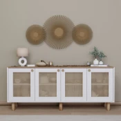 Hanah Home Konzolni sto Bohemian 1600-133, 180x75x40 cm, Orah-beli