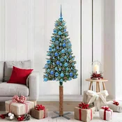 Vidaxl Ožja jelka med 300 LED Zelena in Bela 180 cm PVC in trden bor