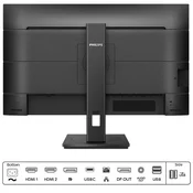 Philips 27 276B1/00 QHD (2560x1440) IPS, Pivot, 75Hz, 4ms, 350 cd/m2, 2×HDMI/DP, 4×USB3.2, USB-C 90W, RJ-45, HDCP, zvučnici, crni