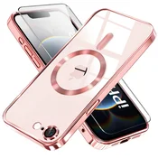 Overboard Ovitek za iPhone 17e/16e, Electro MagSafe, roza + zaščita za zaslon