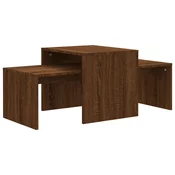MAISON CHIC Komplet klubskih mizic - Kavne mizice - Nizka mizica rjavi hrast 100x48x40 cm konstruiran les, (21752038)