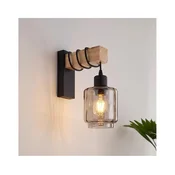 Brilagi - Zidno svetlo WOOD GLASS 1xE27/60W/230V borovina/crna/dimljeno bež