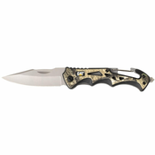 CAT Nož žepni, zložljiv, 19 cm, kamuflažni, s karabinom, 107606 - 4021472530648