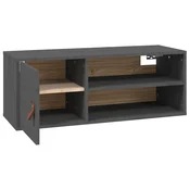 MAISON CHIC Stenska omarica - Zidna omarica siva 80x30x30 cm trdna borovina iu760, (22063085)