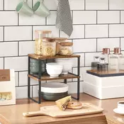 Songmics Set stojal za začimbe 30x195x156 cm rjava črna