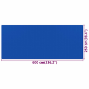 VIDAXL Preproga za šotor 250x600 cm modra HDPE
