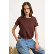 Trendyol Milla Ženska majica TWOSS26TS00224, Braon