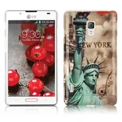 Cadorabo Cadorabo Case, združljiv z LG -jem z New Yorkom - Kip Of Liberty Print - Trda zaščitna ovitek pri trendovskem oblikovanju, (20563957)