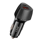 LINQ LinQ, Avtomobilski polnilnik 48W USB-C + USB Quick Charge Carbon Design, Črna, (5000070134)