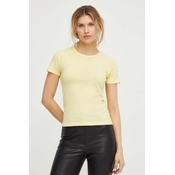 Pamucna majica American Vintage za žene, boja: žuta