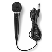 NEDIS MPWD01BK Karaoke mikrofon, 6.35mm -75dB+/-3dB, Sensitivity, 80Hz-12kHz, 5.0m