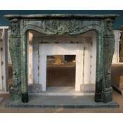 Casa Padrino luxury baroque marble fireplace surround dark green 150 x H. 120 cm