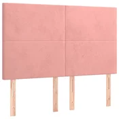 Vidaxl Vzglavje postelje roza 144x5x118/128 cm žamet