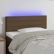 Vidaxl vidaXL Vzglavje postelje z LED diodo temno rjavo 90x5x78/88 cm blago