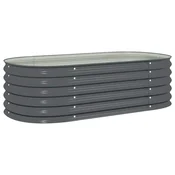 Vidaxl Visoka greda 160x80x44 cm pocinkano jeklo siva