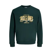 JACK & JONES Majica JJAERO med/temno zelena/bela