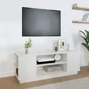 Vidaxl vidaXL TV stojalo belo 110x35x40,5 cm masivni borov les