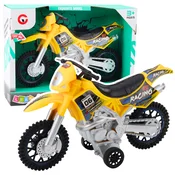 LEAN TOYS Motocross motor rumeni off-road z lučmi in zvoki