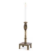 Casa Padrino luxury candle holder vintage brass 15 x 15 x H. 41 cm - Metal candlestick - Hotel & Restaurant Decoration Accessories - Luxury Quality