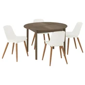 SKANSNÄS/GRÖNSTA Miza in 4 stoli, rjava bukev/notranji/zunanji bela, 115/170 cm