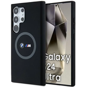 Bmw Ohišje BMW M Silicone Printed Ring MagSafe za Samsung Galaxy S24 Ultra - črno