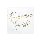 PartyDeco Prtički za sveto obhajilo 33x33 cm beli/zlati 20 kosov