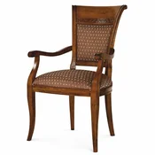 Casa Padrino Luxury Baroque Dining Room Chair with Armrests Brown H. 97.5 cm - Made in Italy