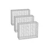 Songmics Gabionska košara 100x80x30 cm srebrna