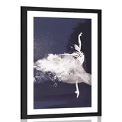 Plakat s paspartujem strasten ples baletke - 30x45 silver